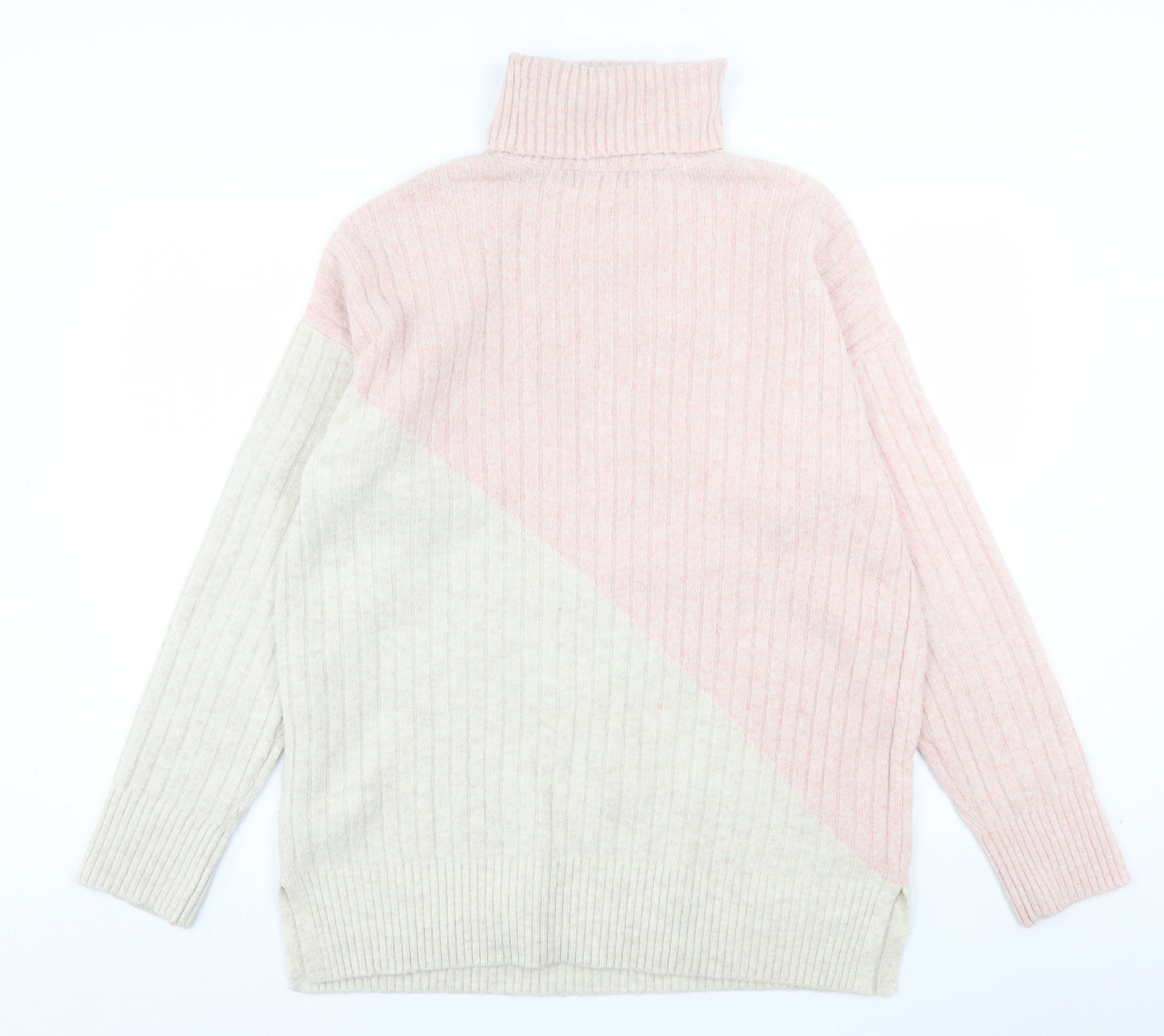 F&F Womens Pink Roll Neck Acrylic Pullover Jumper Size 16