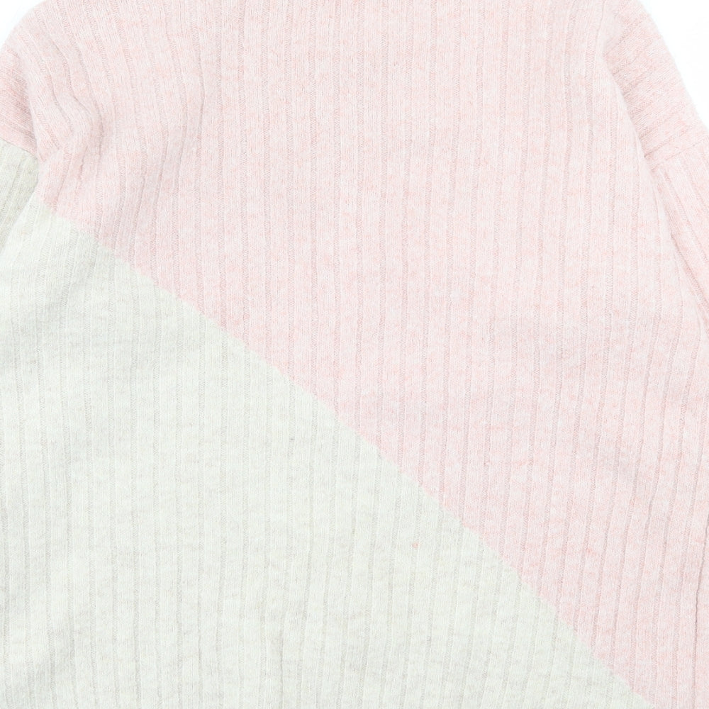 F&F Womens Pink Roll Neck Acrylic Pullover Jumper Size 16