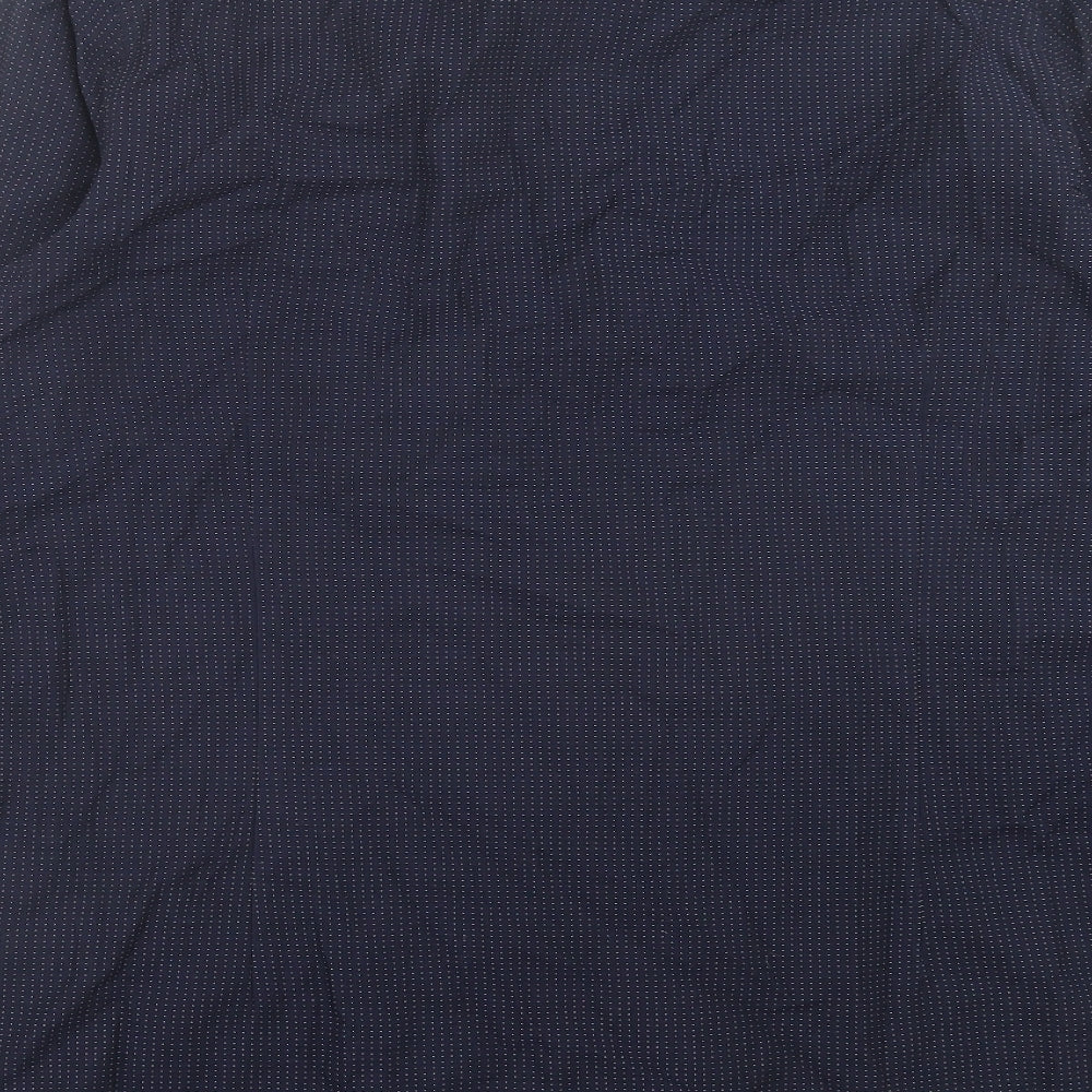 NEXT Mens Blue Geometric Cotton Button-Up Size L Collared Button