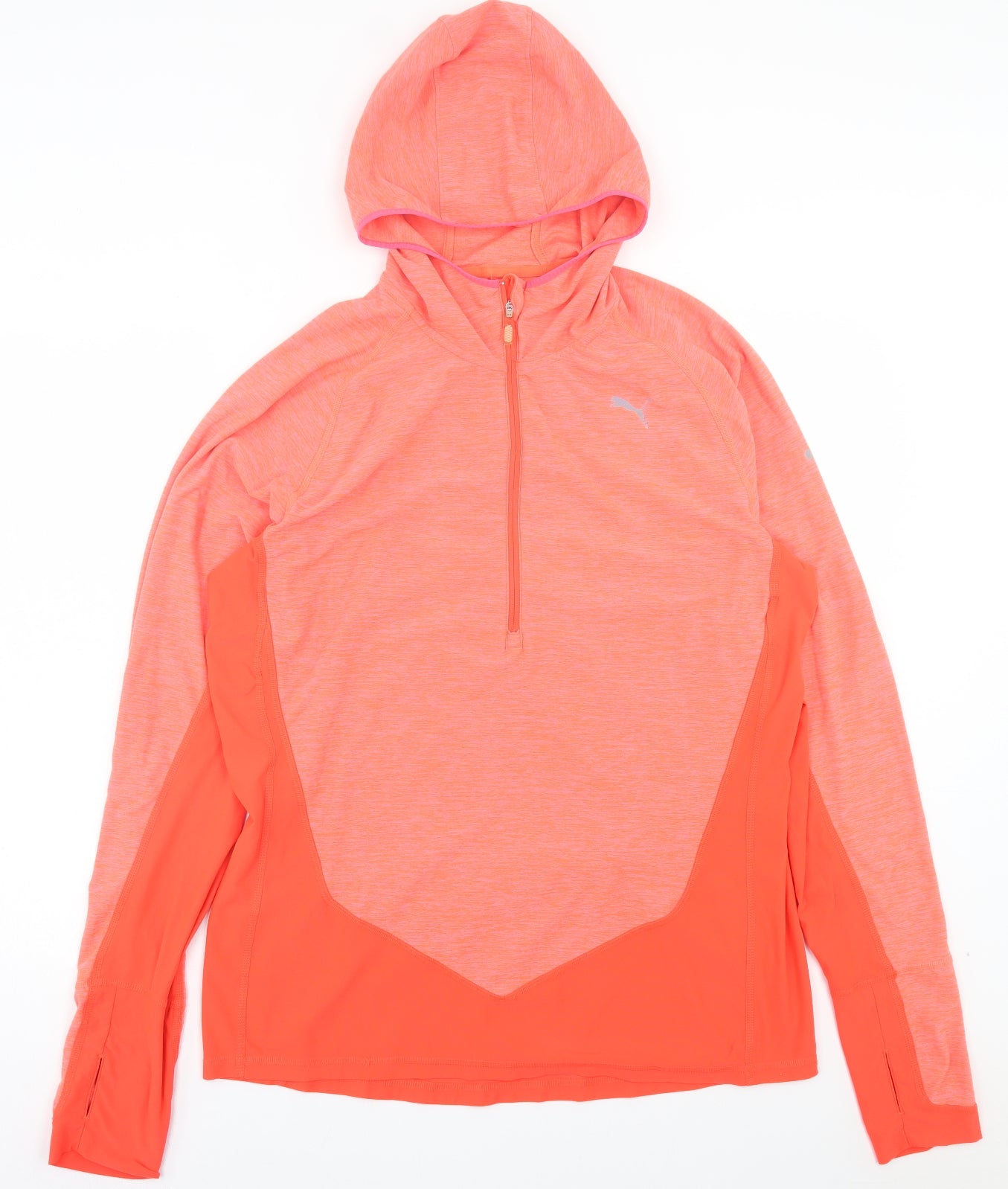 PUMA Mens Orange Polyester Basic Casual Size L High Neck Zip