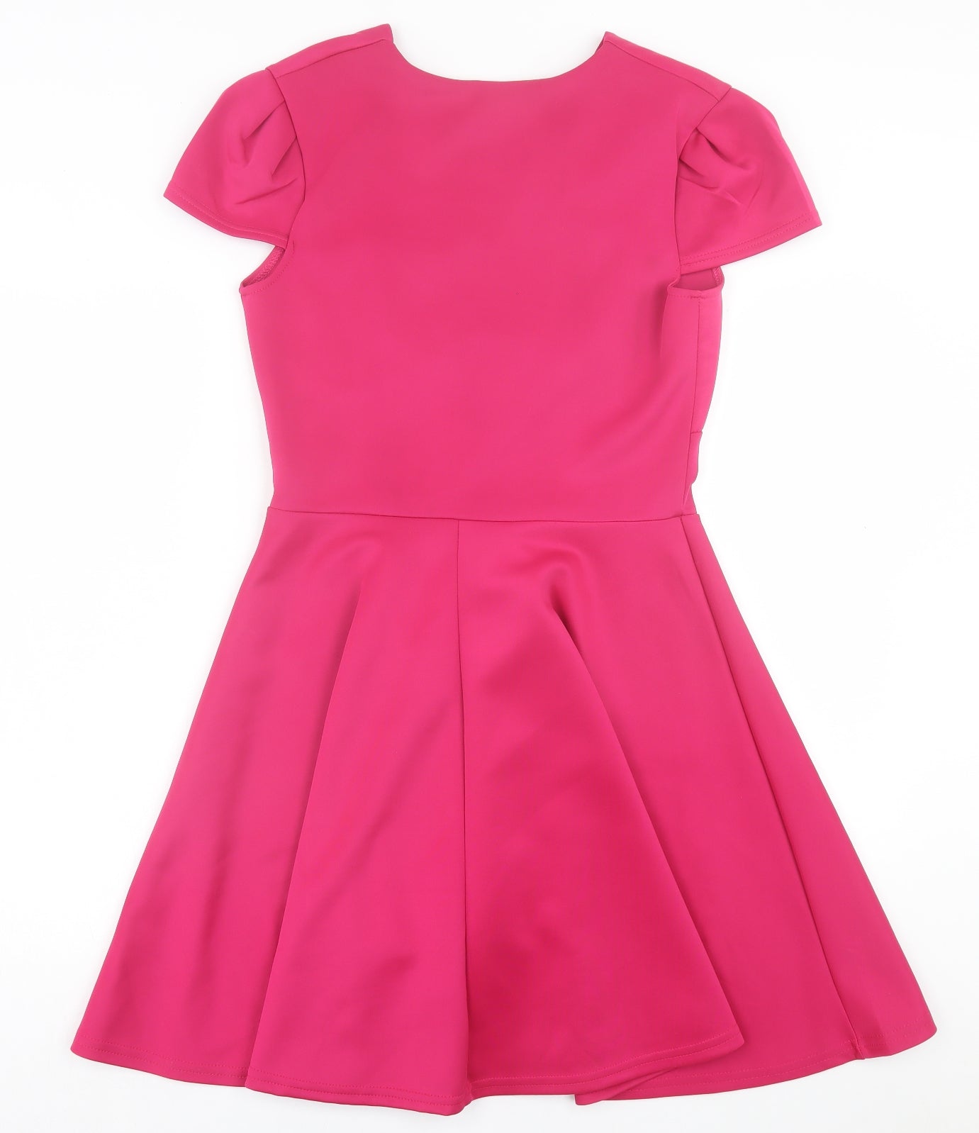 Club L Womens Pink Polyester Fit & Flare Size 14 V-Neck Pullover