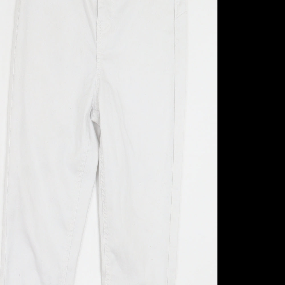 Denim & Co. Womens White Cotton Skinny Jeans Size 12 L30 in Regular Button
