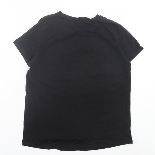 Very Womens Black Cotton Basic T-Shirt Size 14 Crew Neck - Amour Paris