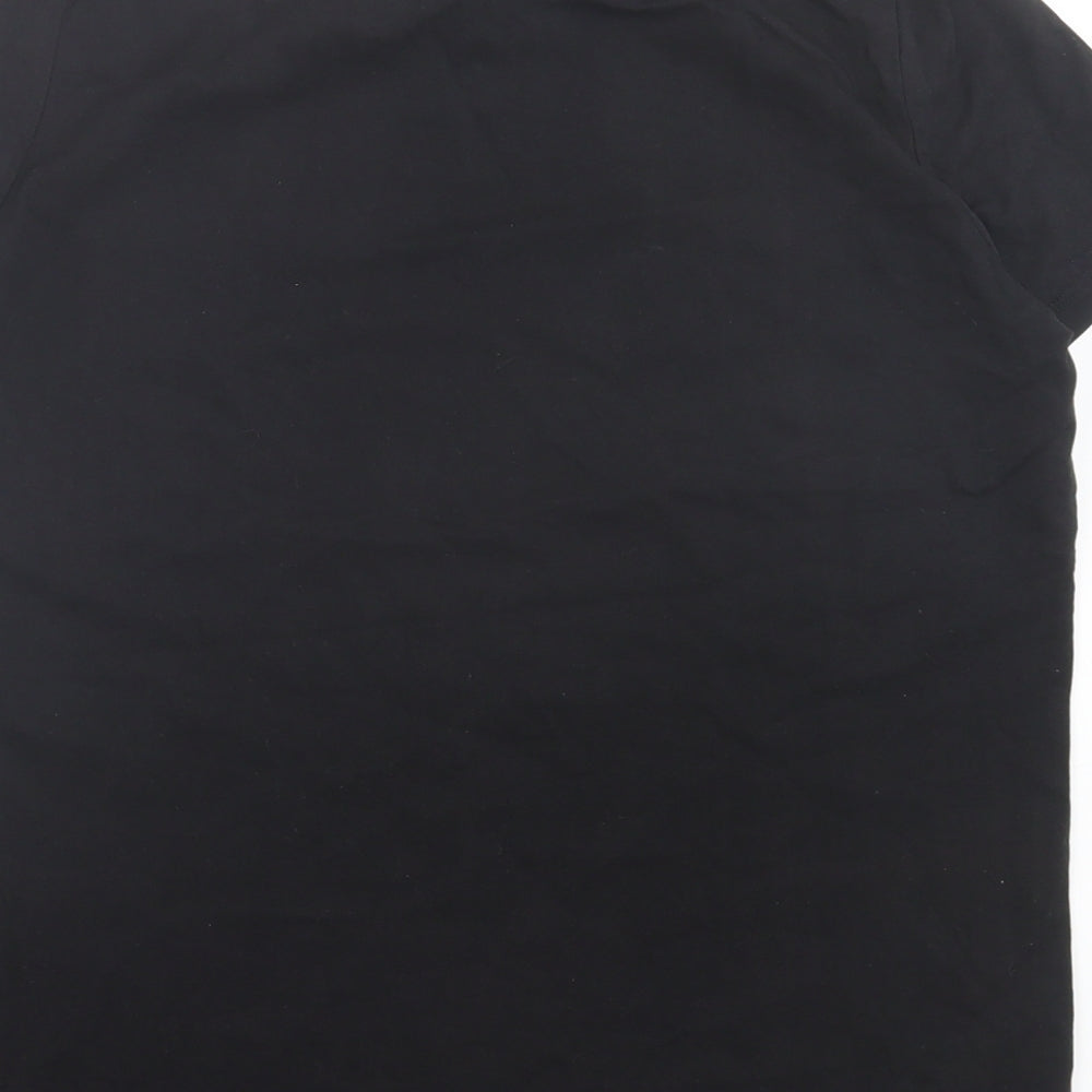Very Womens Black Cotton Basic T-Shirt Size 14 Crew Neck - Amour Paris