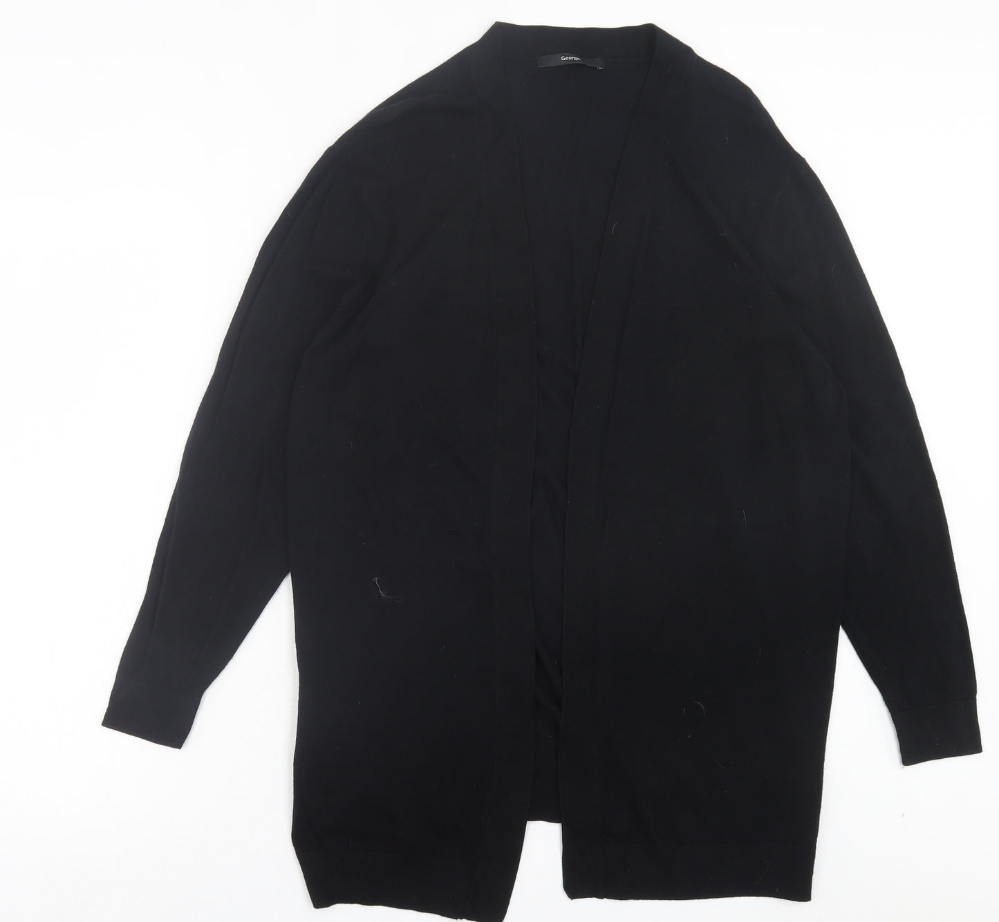 George Womens Black V-Neck Viscose Cardigan Jumper Size L