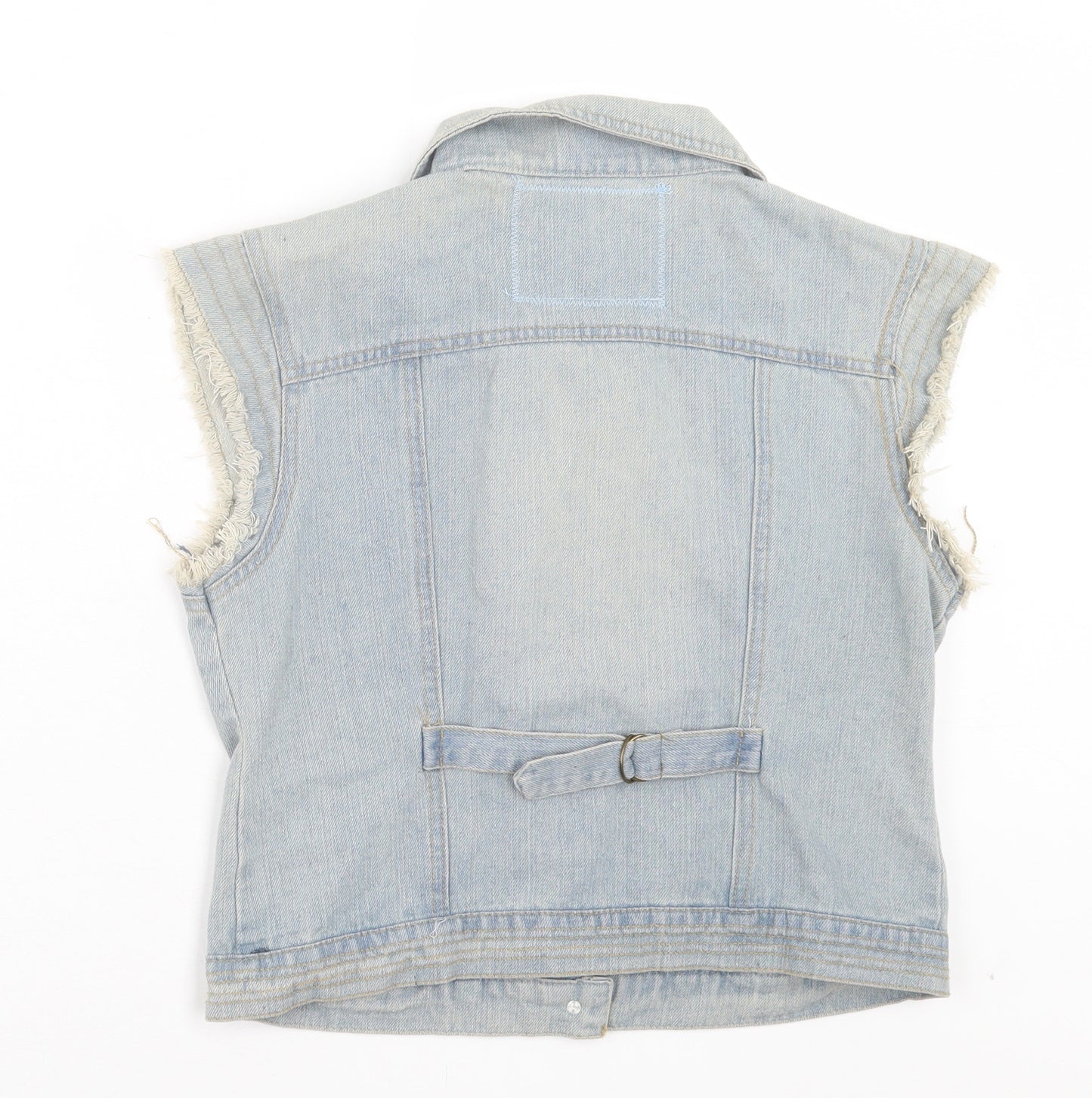 Authentic Denim Womens Blue Gilet Jacket Size 14 Button