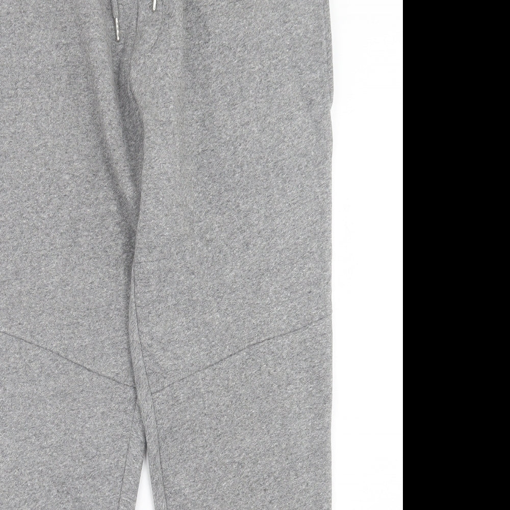 George Mens Grey Cotton Jogger Trousers Size L L30 in Regular Drawstring