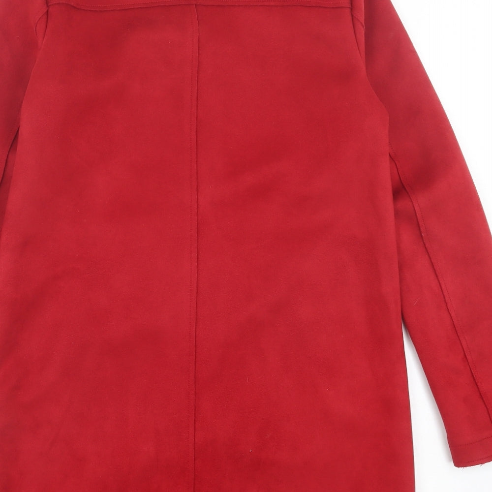 Primark Womens Red Overcoat Coat Size 6 Button