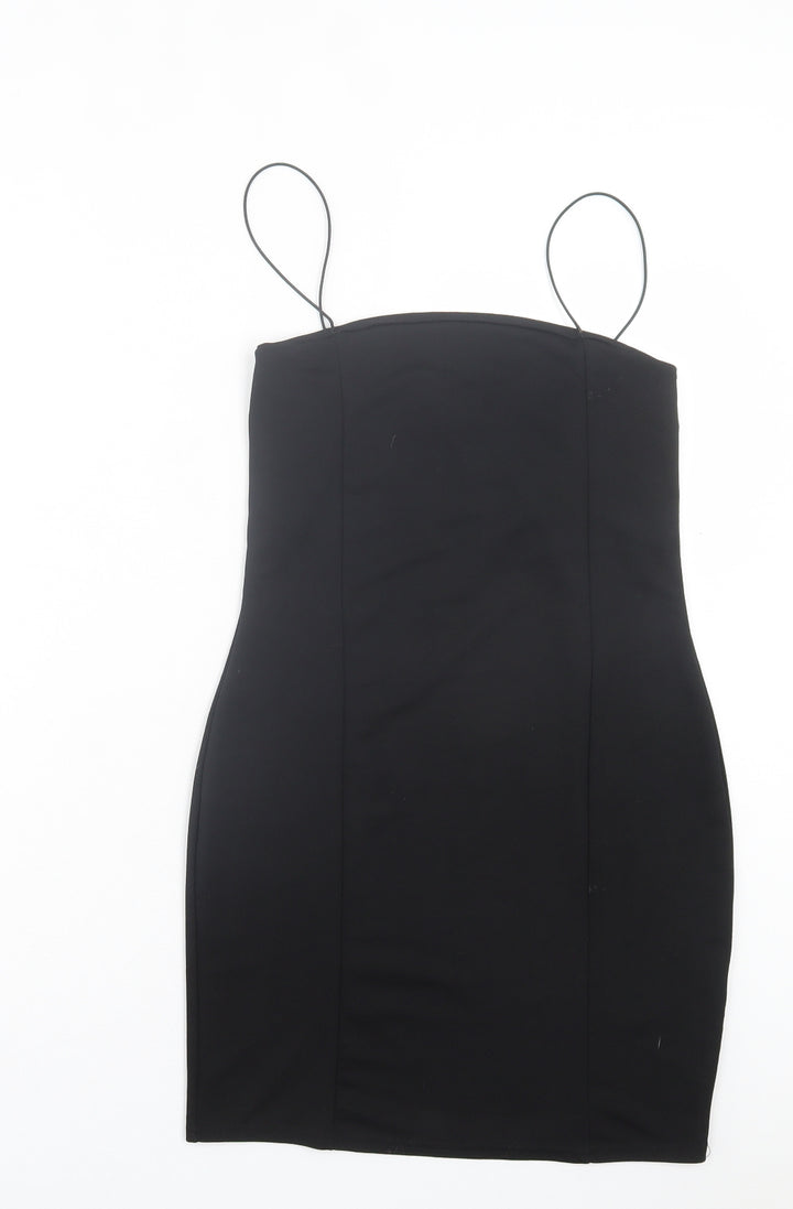 Boohoo Womens Blue Polyester Bodycon Size 12 Square Neck Pullover