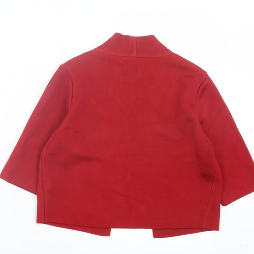 Per Una Womens Red V-Neck Viscose Cardigan Jumper Size 8