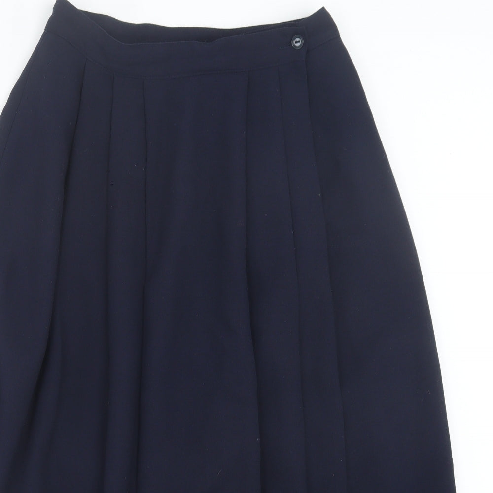 Yessica Womens Blue Wool A-Line Skirt Size 14 Button