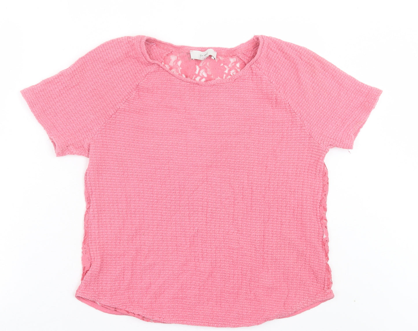 NEXT Womens Pink Floral Cotton Basic T-Shirt Size 16 Crew Neck