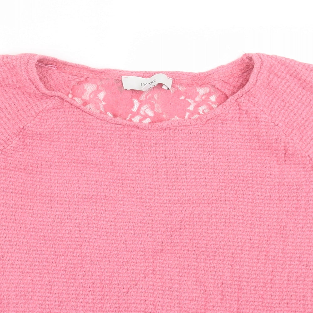 NEXT Womens Pink Floral Cotton Basic T-Shirt Size 16 Crew Neck
