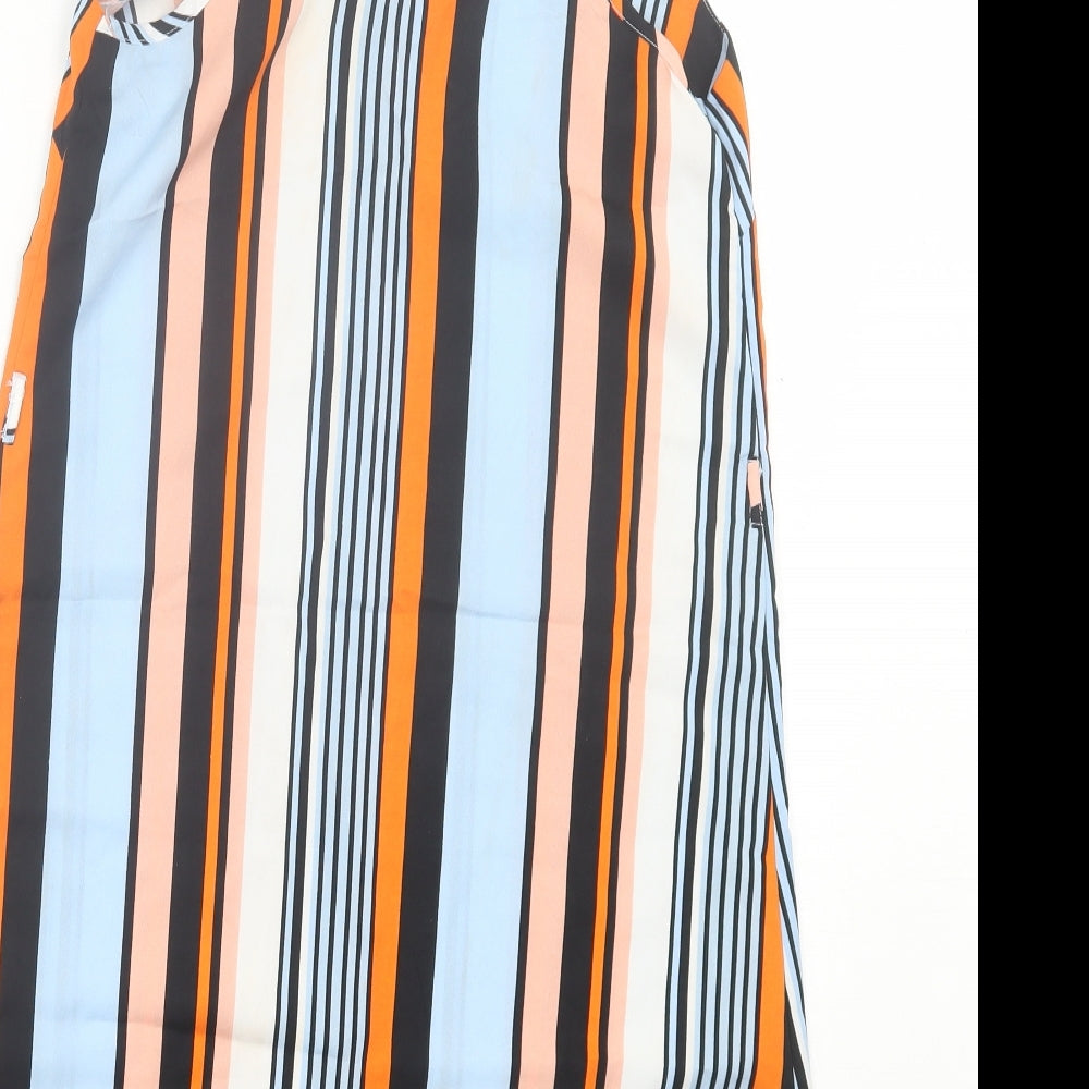 Atmosphere Womens Multicoloured Striped Polyester A-Line Size S V-Neck Pullover