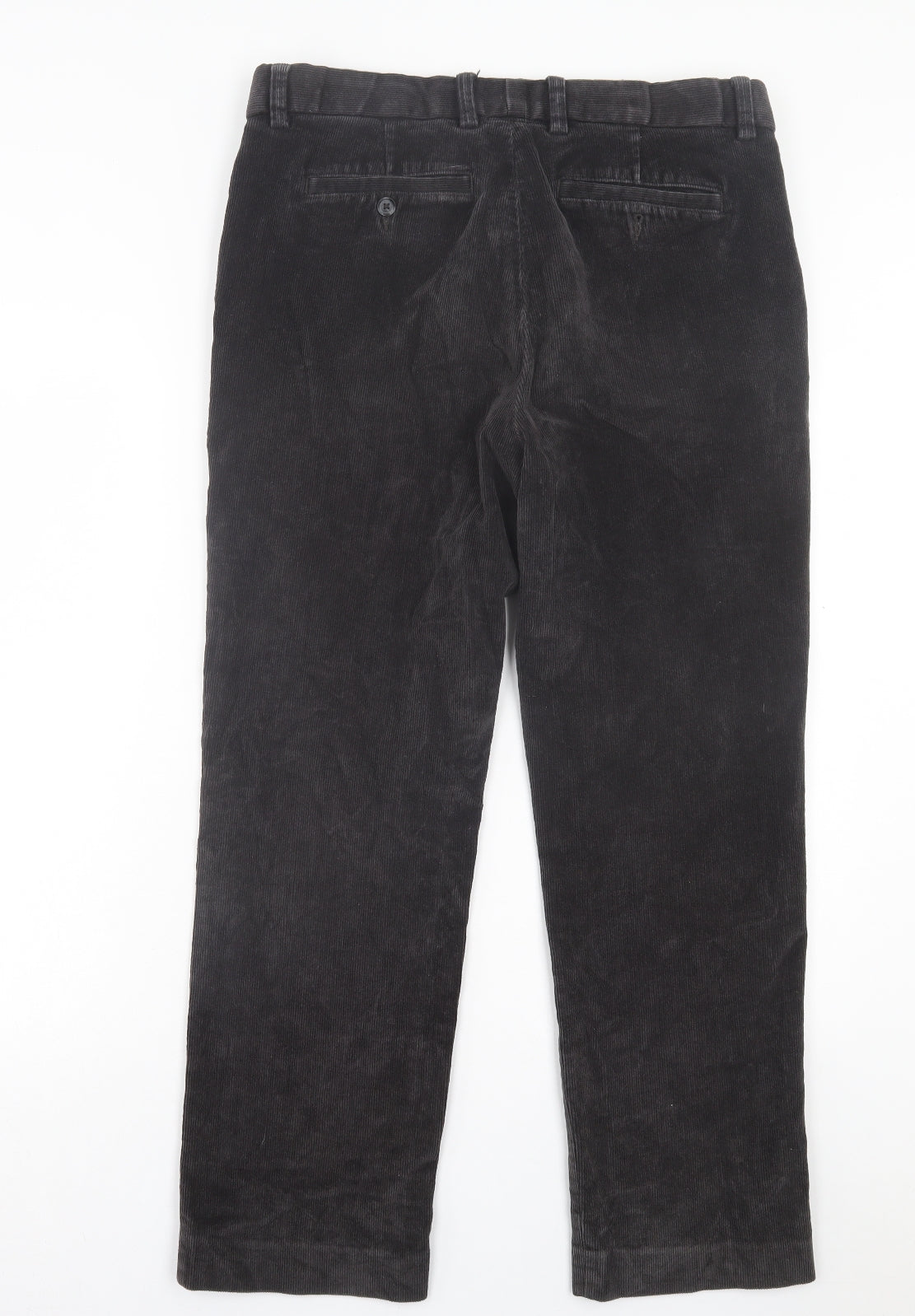 Dunnes Stores Mens Brown Cotton Trousers Size 34 in L29 in Regular Button