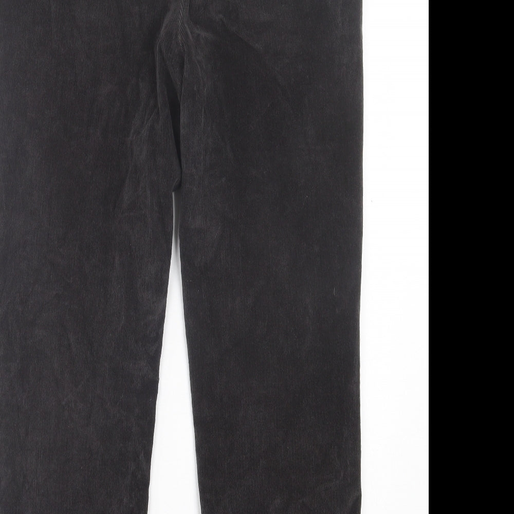 Dunnes Stores Mens Brown Cotton Trousers Size 34 in L29 in Regular Button