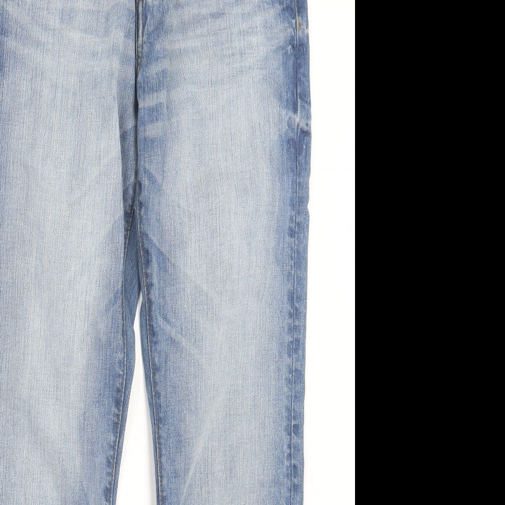 Preworn Mens Blue Cotton Straight Jeans Size 32 in L31 in Regular Button