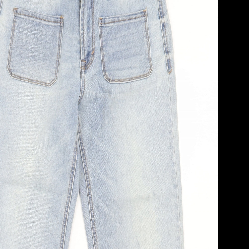 Kensie Womens Blue Cotton Cropped Jeans Size 8 L24 in Regular Button