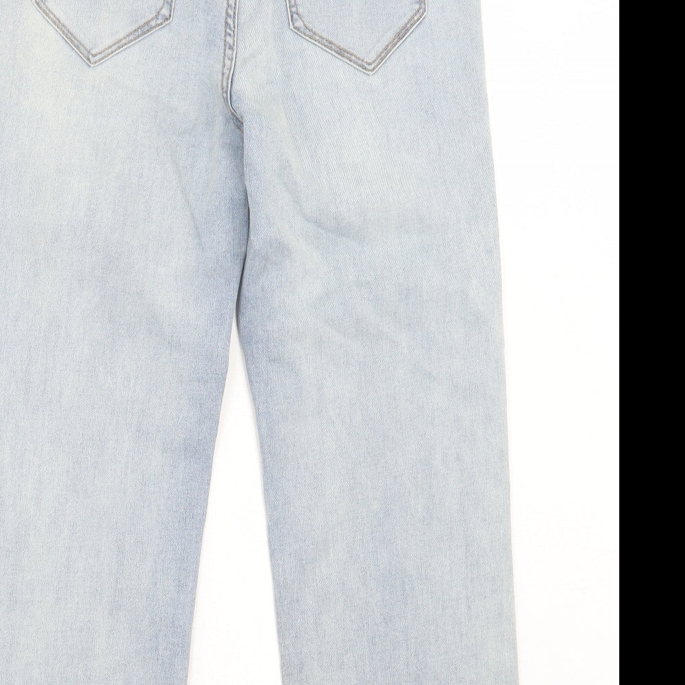 Kensie Womens Blue Cotton Cropped Jeans Size 8 L24 in Regular Button