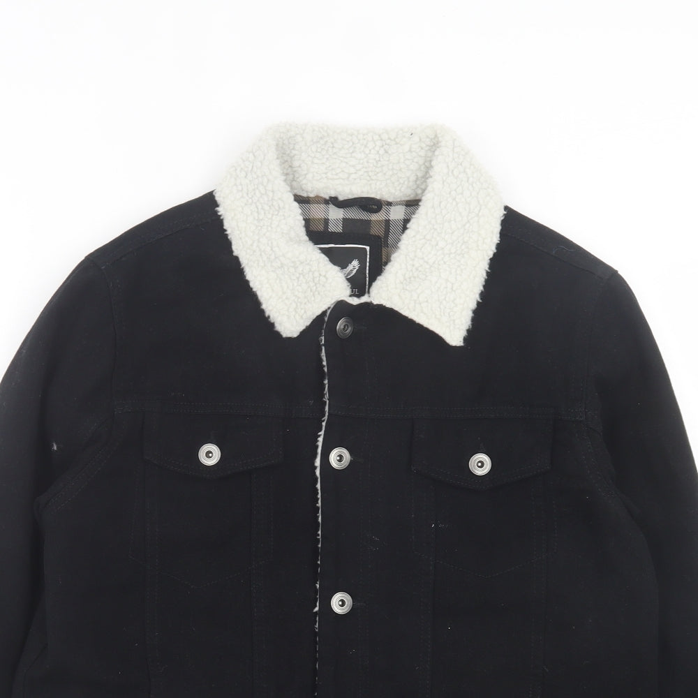 Brave Soul Mens Black Jacket Size S Button