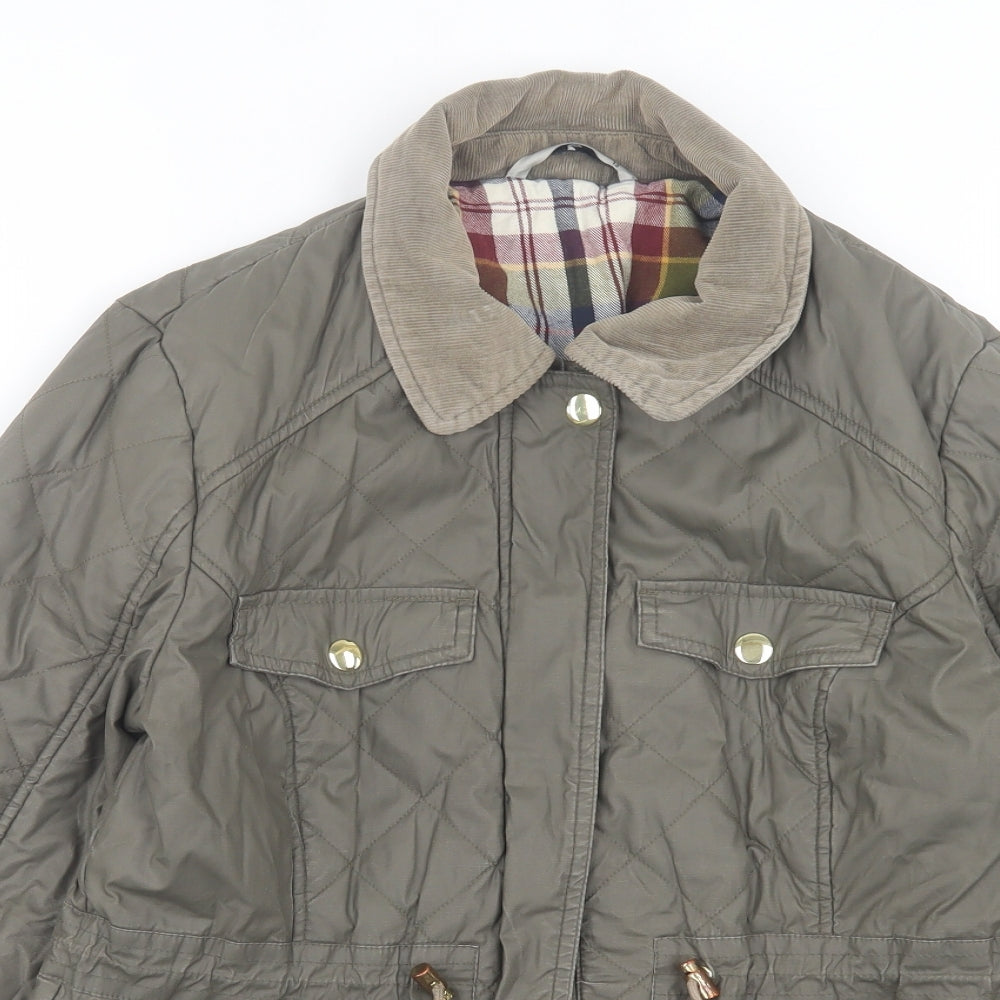 TU Womens Green Windbreaker Jacket Size 12 Zip