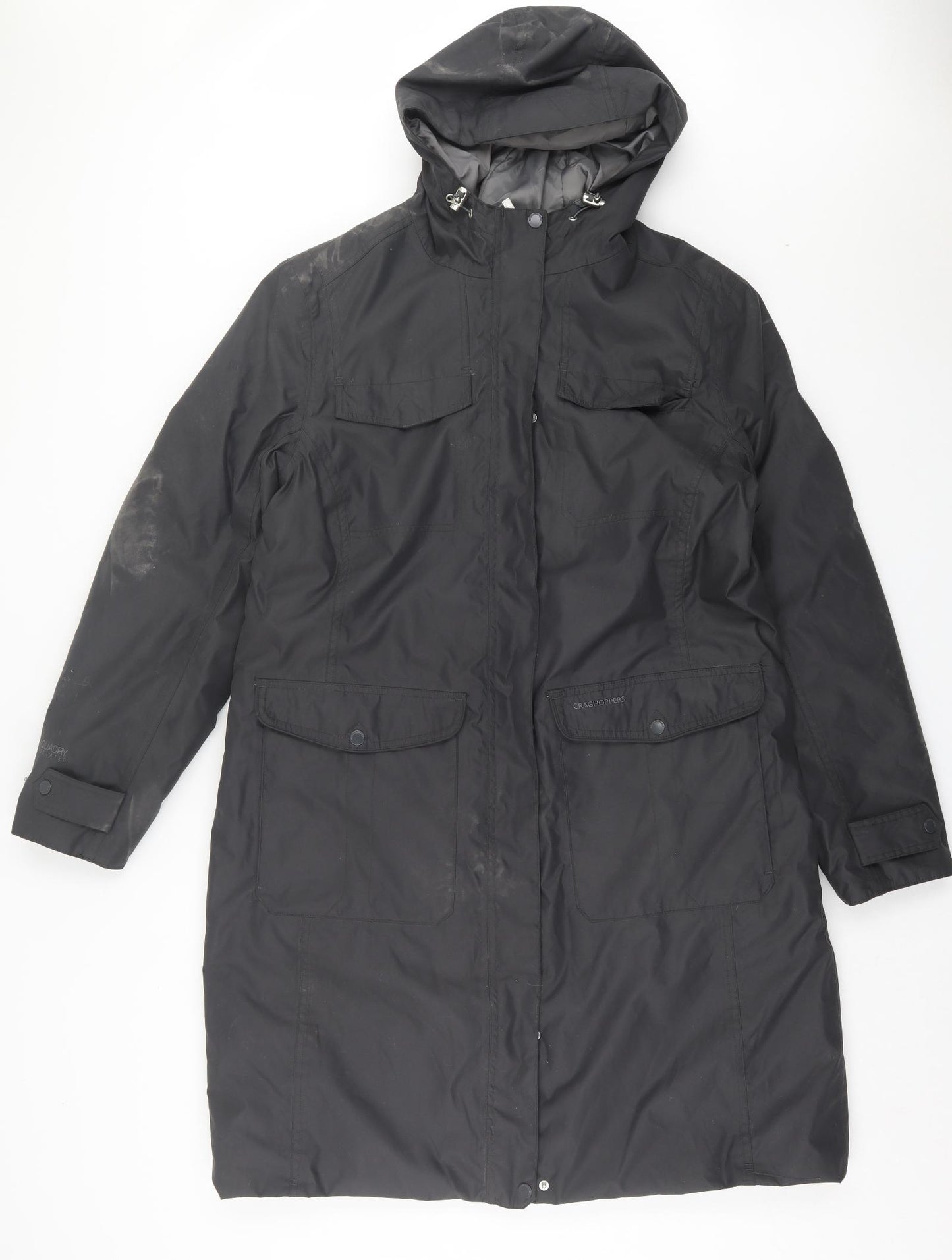 Craghoppers Womens Black Rain Coat Coat Size 18 Zip