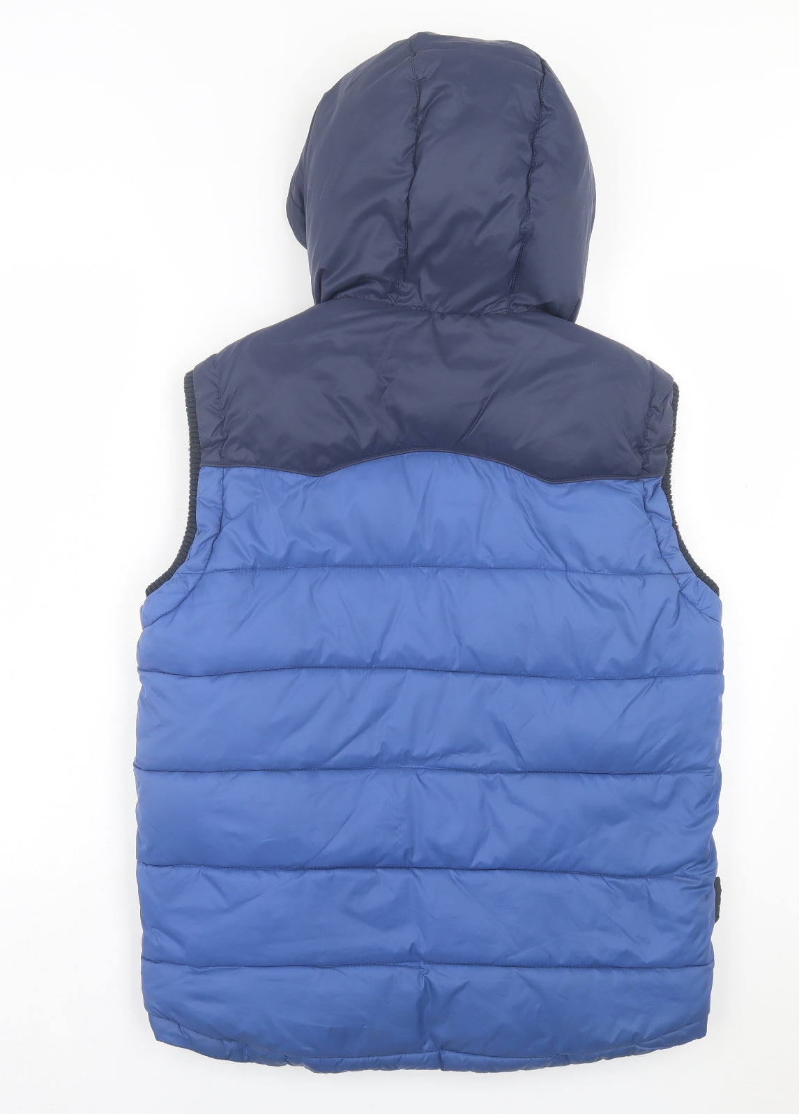 Superdry Mens Blue Striped Gilet Jacket Size M Zip