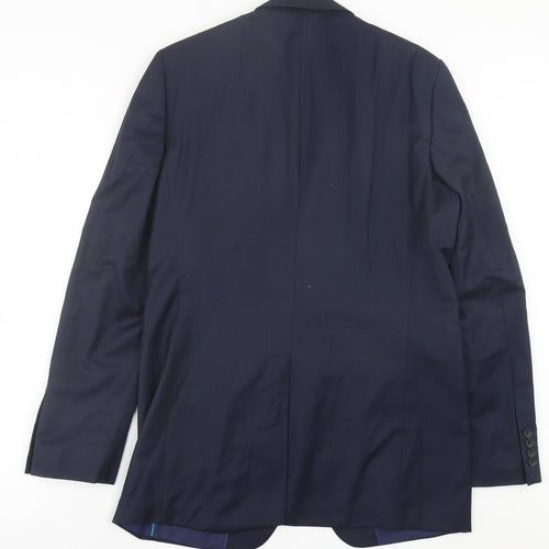 Marks and Spencer Mens Blue Wool Jacket Suit Jacket Size 40