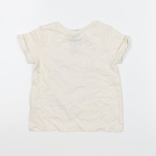TU Girls White Cotton Basic T-Shirt Size 9-12 Months Round Neck Pullover - Paw Patrol