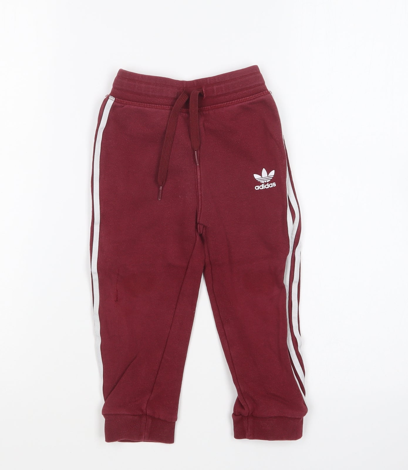 adidas Boys Purple Polyester Jogger Trousers Size 2-3 Years Regular Drawstring
