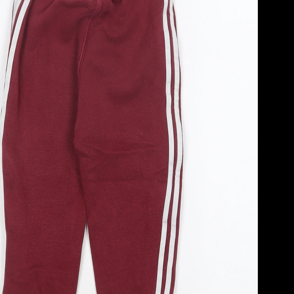 adidas Boys Purple Polyester Jogger Trousers Size 2-3 Years Regular Drawstring