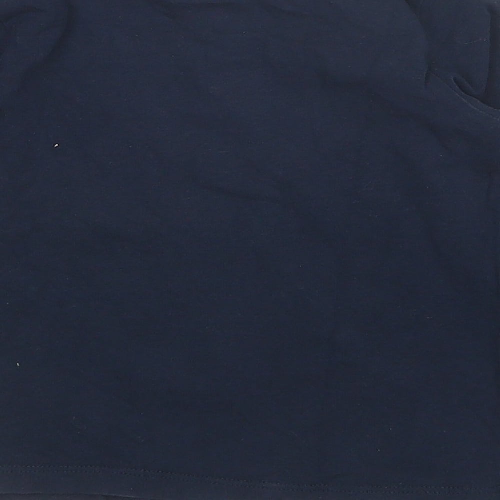 name it Boys Blue Cotton Basic T-Shirt Size 12-18 Months Round Neck Pullover - Tiger