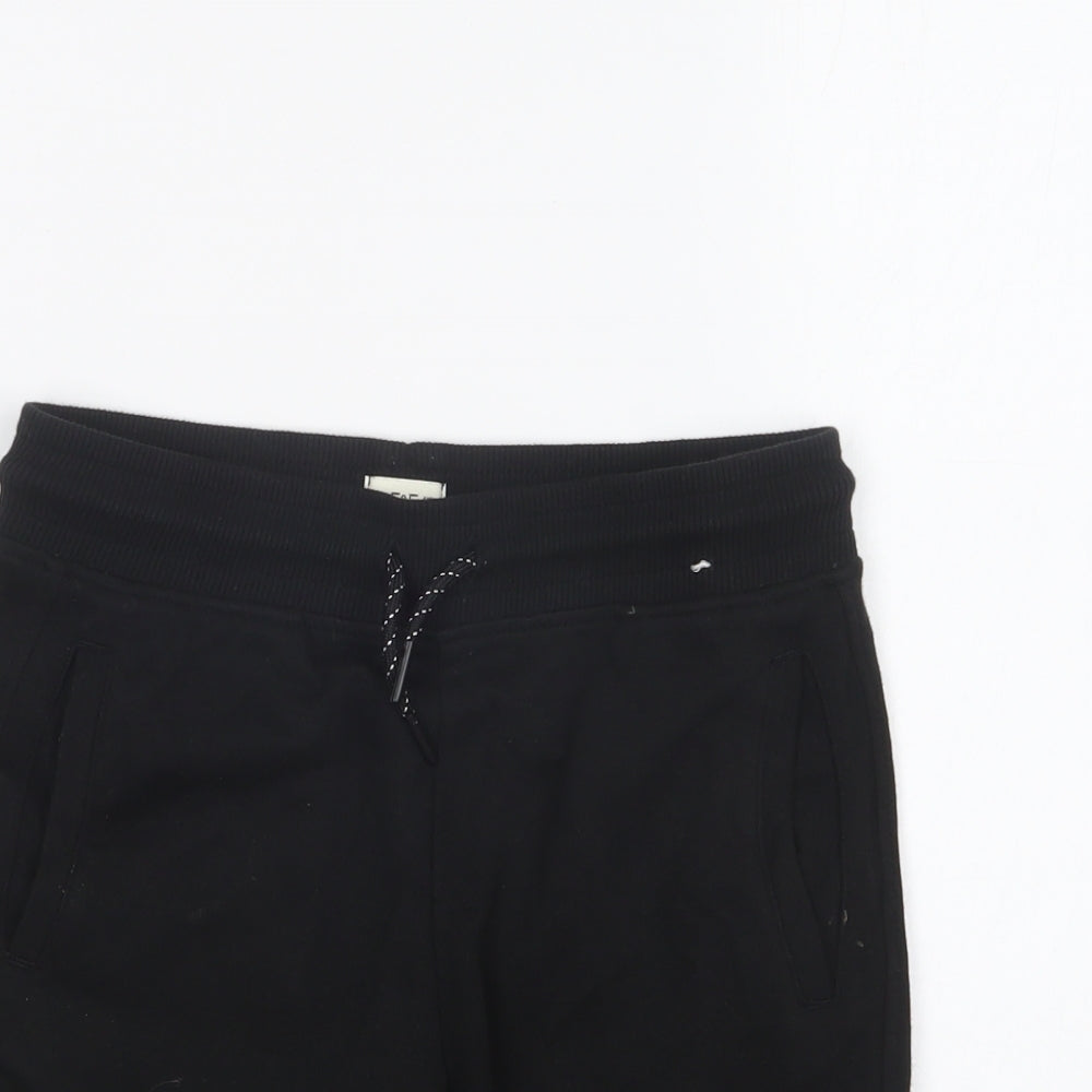 F&F Boys Black Cotton Sweat Shorts Size 8-9 Years Regular Drawstring