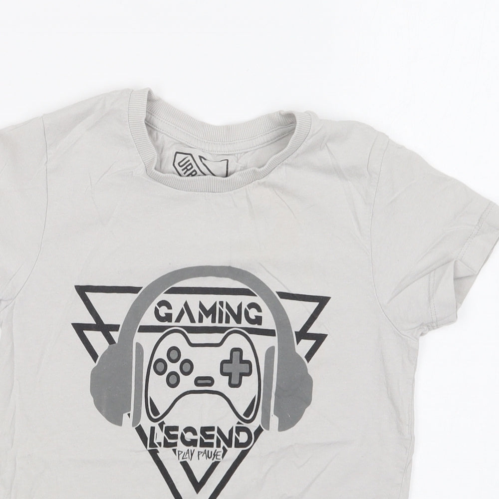 Matalan Boys Grey Cotton Basic T-Shirt Size 8 Years Round Neck Pullover - Gaming Legend