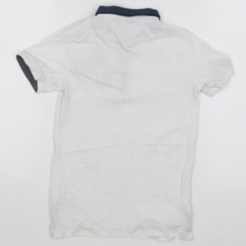 NEXT Boys White Cotton Basic Polo Size 6 Years Collared Button