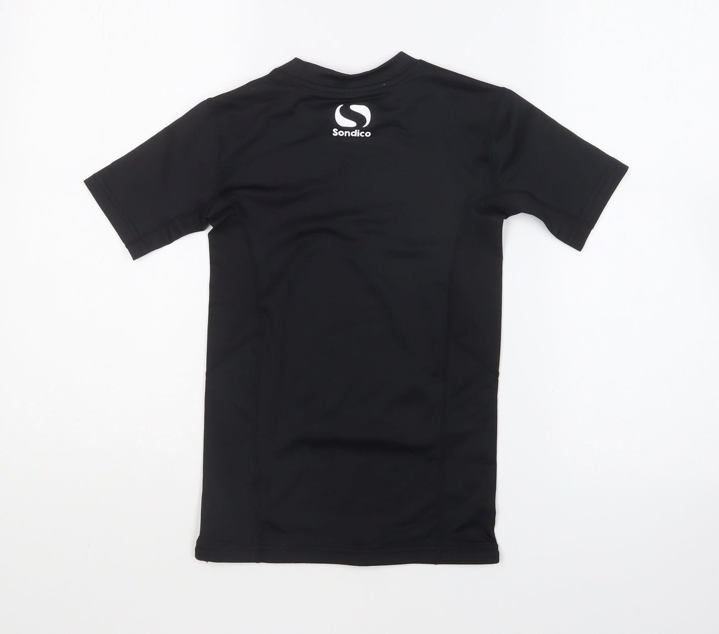 Sondico Boys Black Polyester Basic T-Shirt Size 11-12 Years Round Neck Pullover