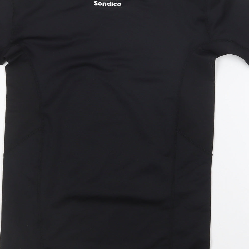 Sondico Boys Black Polyester Basic T-Shirt Size 11-12 Years Round Neck Pullover