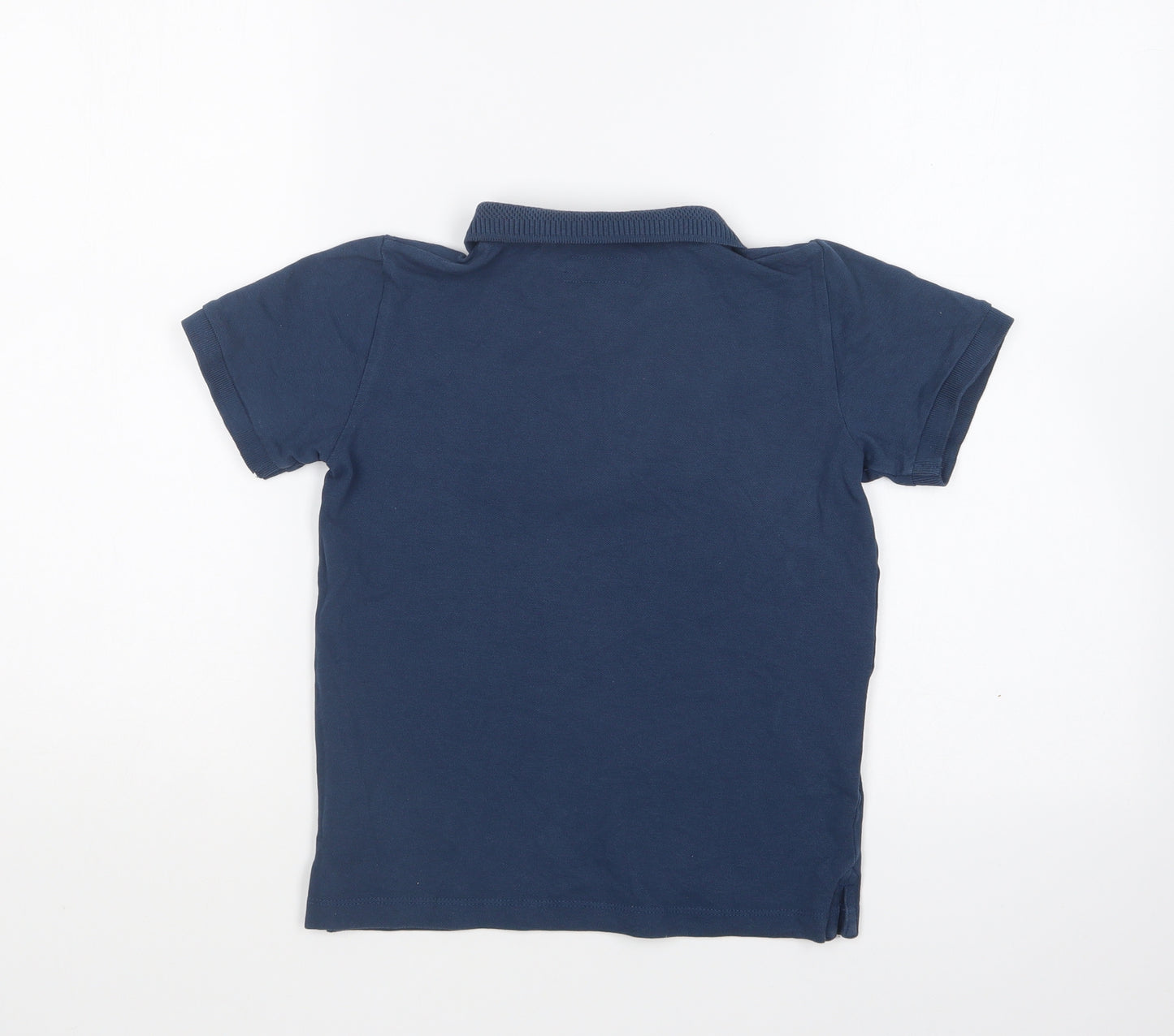 NEXT Boys Blue Cotton Basic Polo Size 7 Years Collared Zip