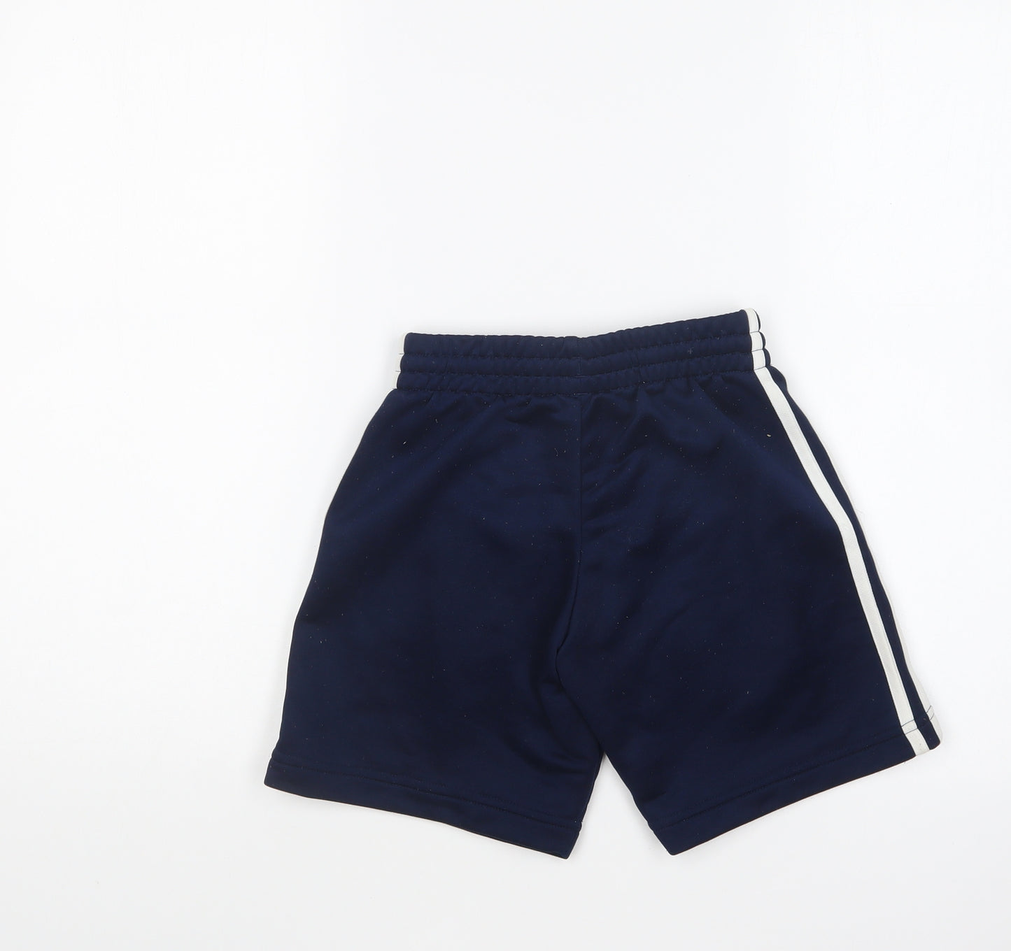 adidas Boys Blue Polyester Sweat Shorts Size 7-8 Years Regular Drawstring