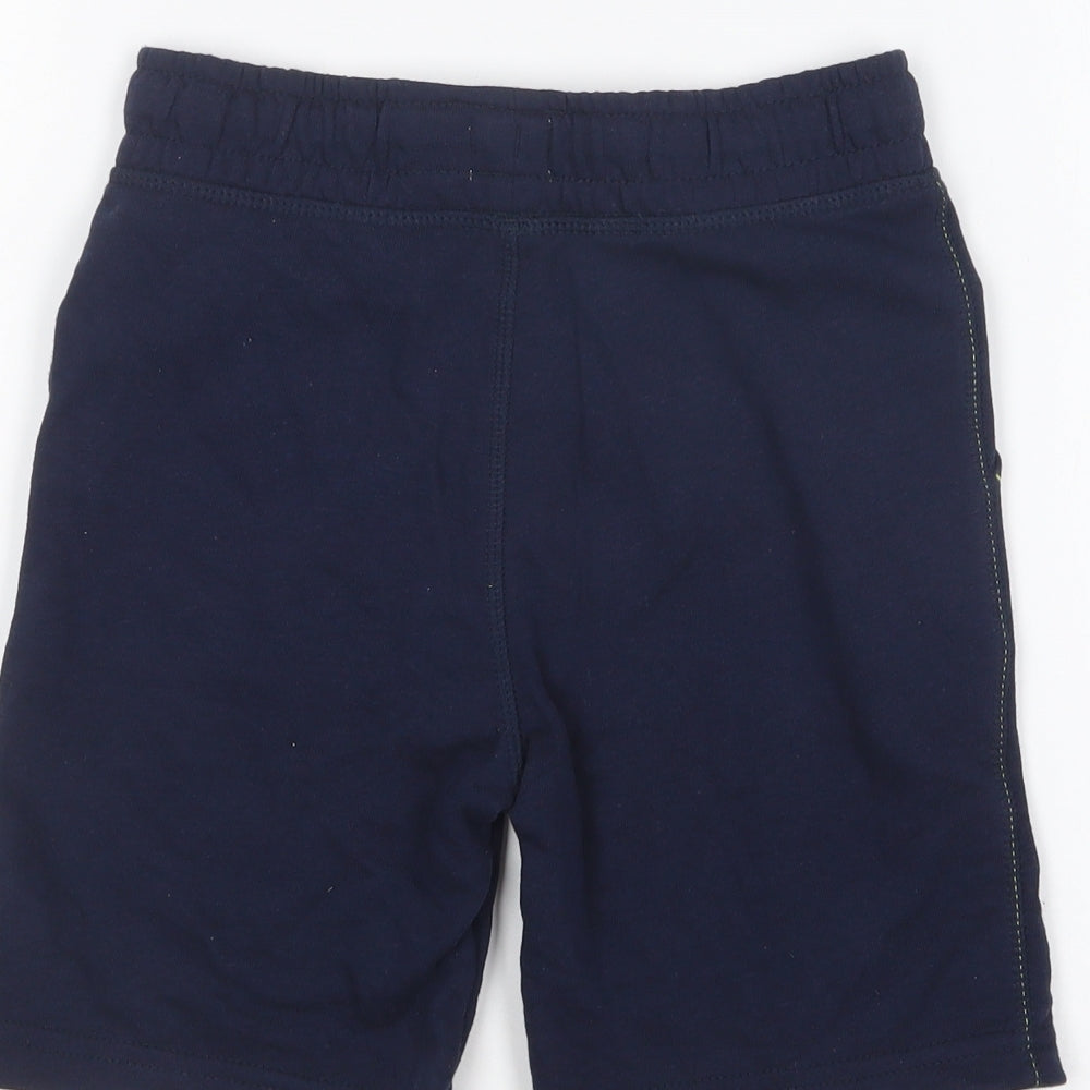 F&F Boys Blue Cotton Sweat Shorts Size 6-7 Years Regular Drawstring