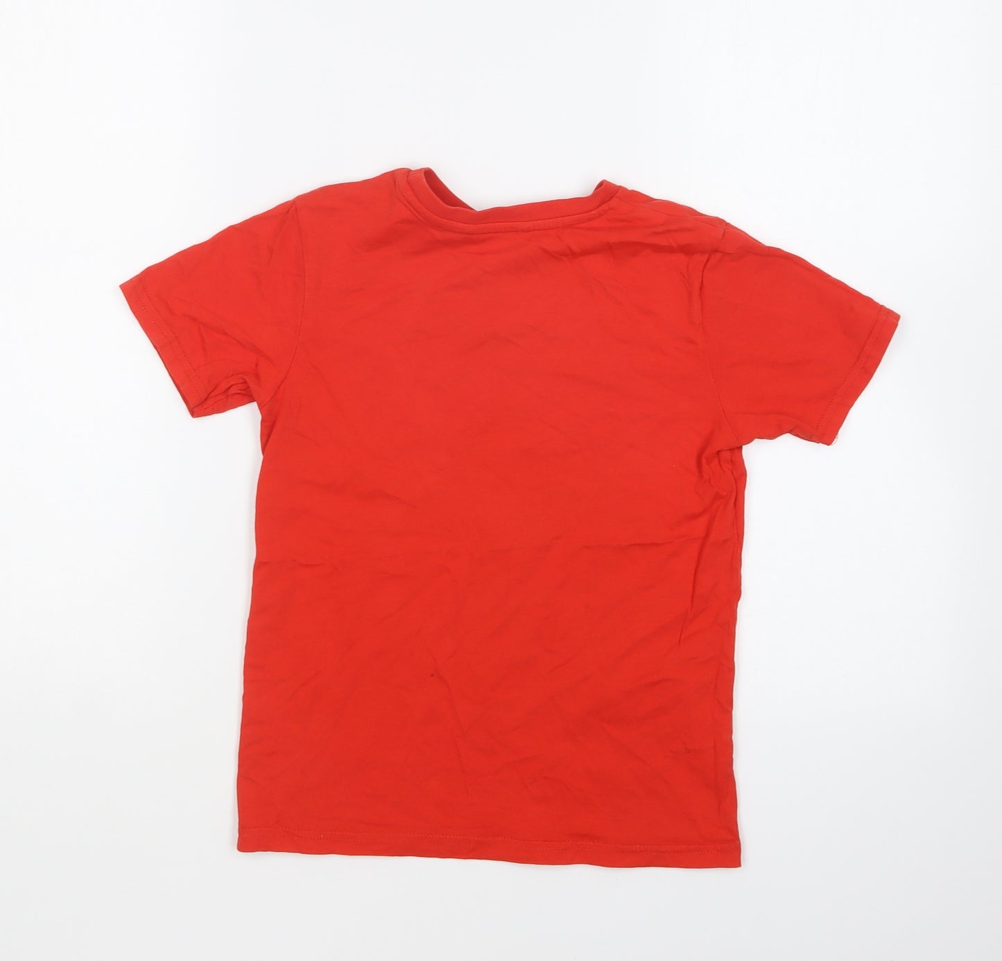 George Boys Red Cotton Basic T-Shirt Size 7-8 Years Round Neck Pullover - Couture Vision