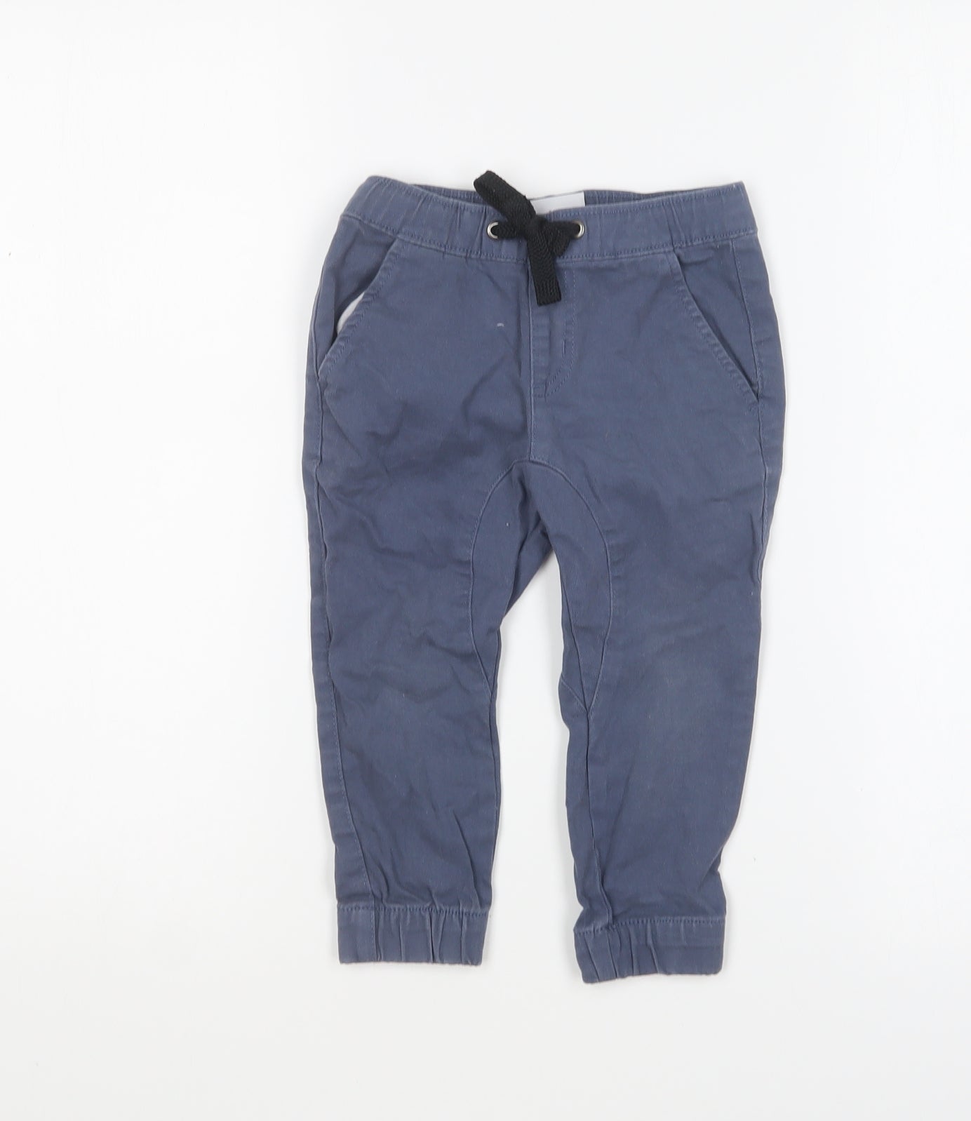 Young Original Boys Blue Cotton Chino Trousers Size 2 Years Regular Drawstring