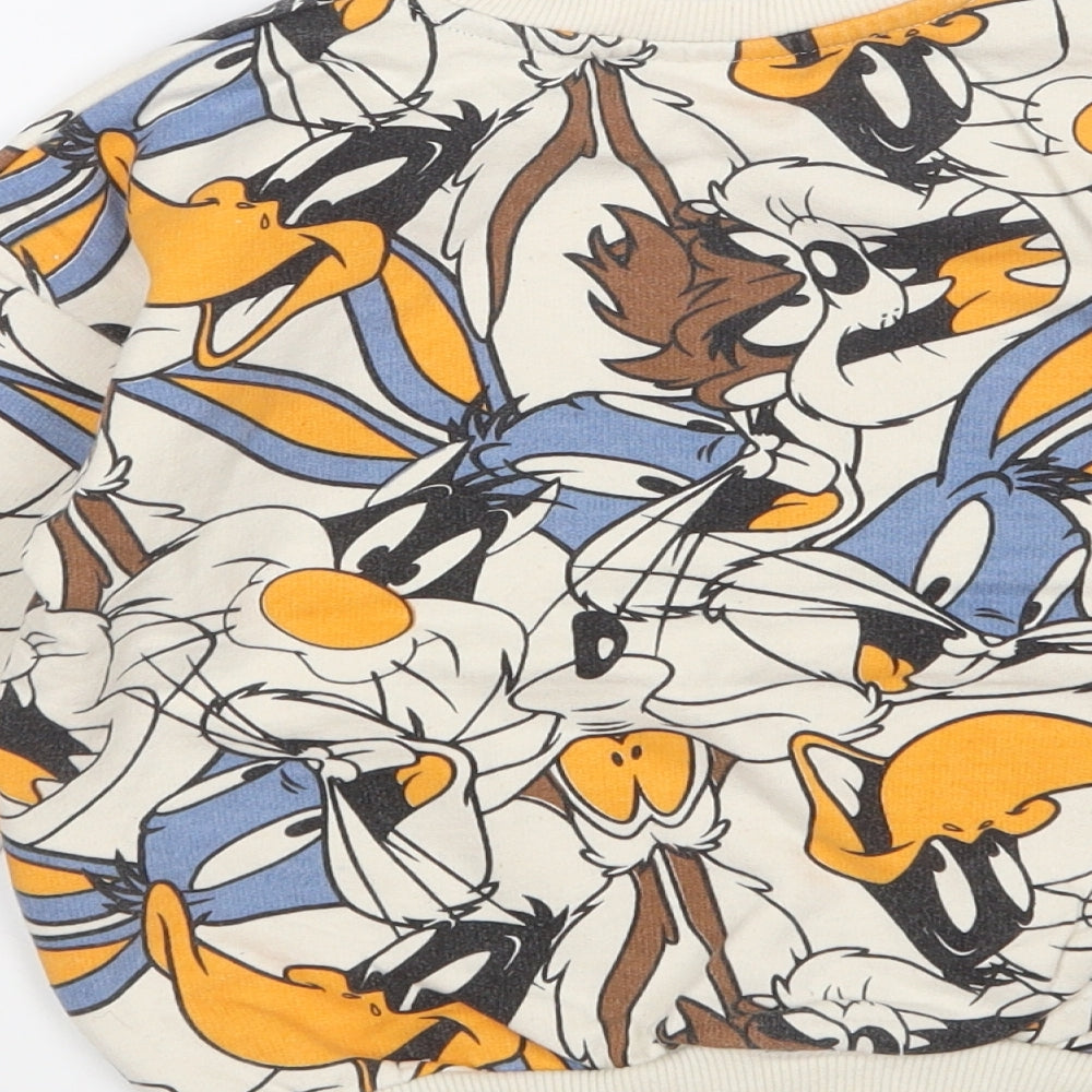 PEP&CO Boys Multicoloured Geometric Cotton Pullover Sweatshirt Size 5-6 Years Pullover - Looney Tunes