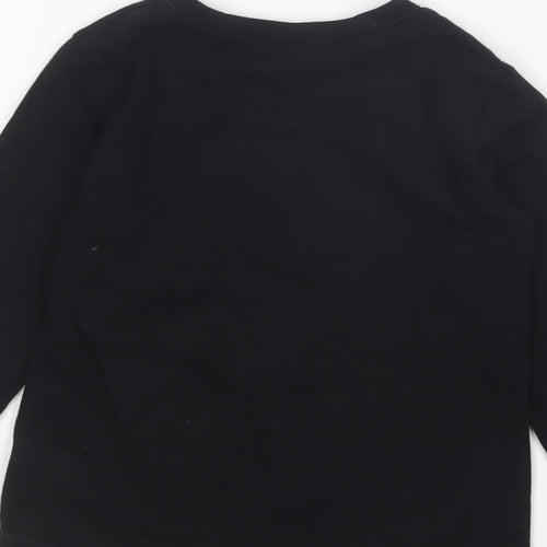 NEXT Boys Black Cotton Basic T-Shirt Size 12-18 Months Round Neck Pullover - The Boss