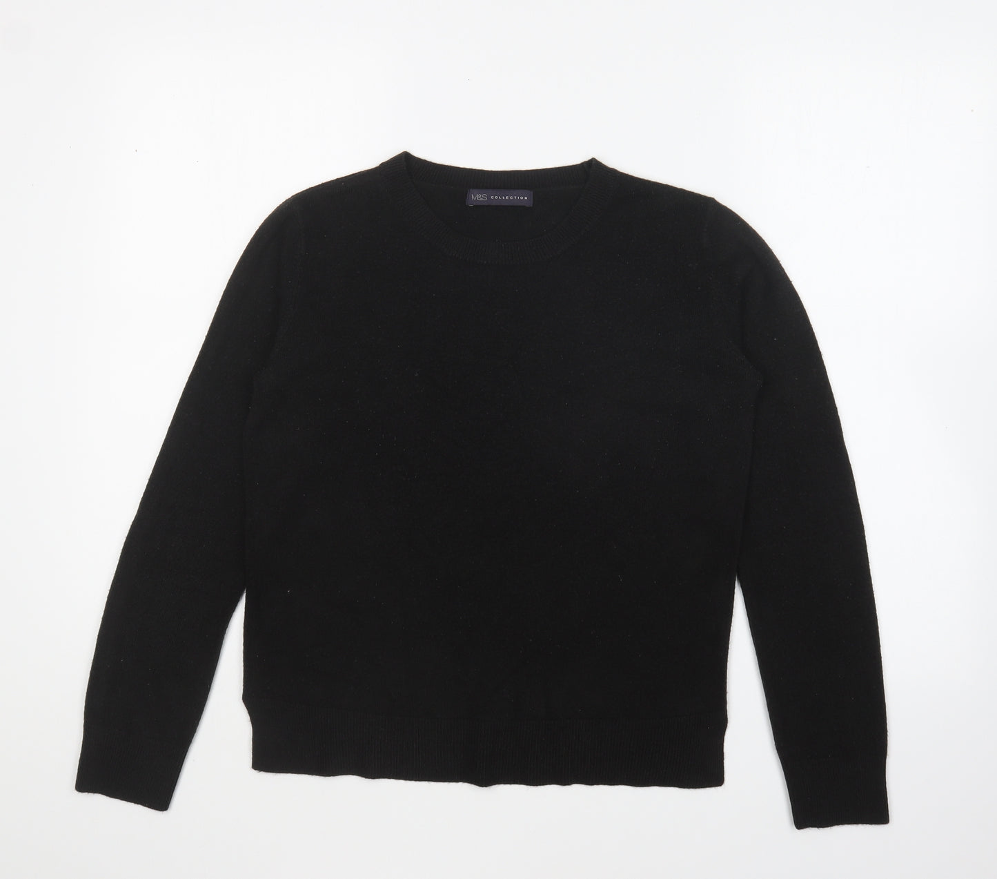 Marks and Spencer Womens Black Round Neck Acrylic Pullover Jumper Size 10