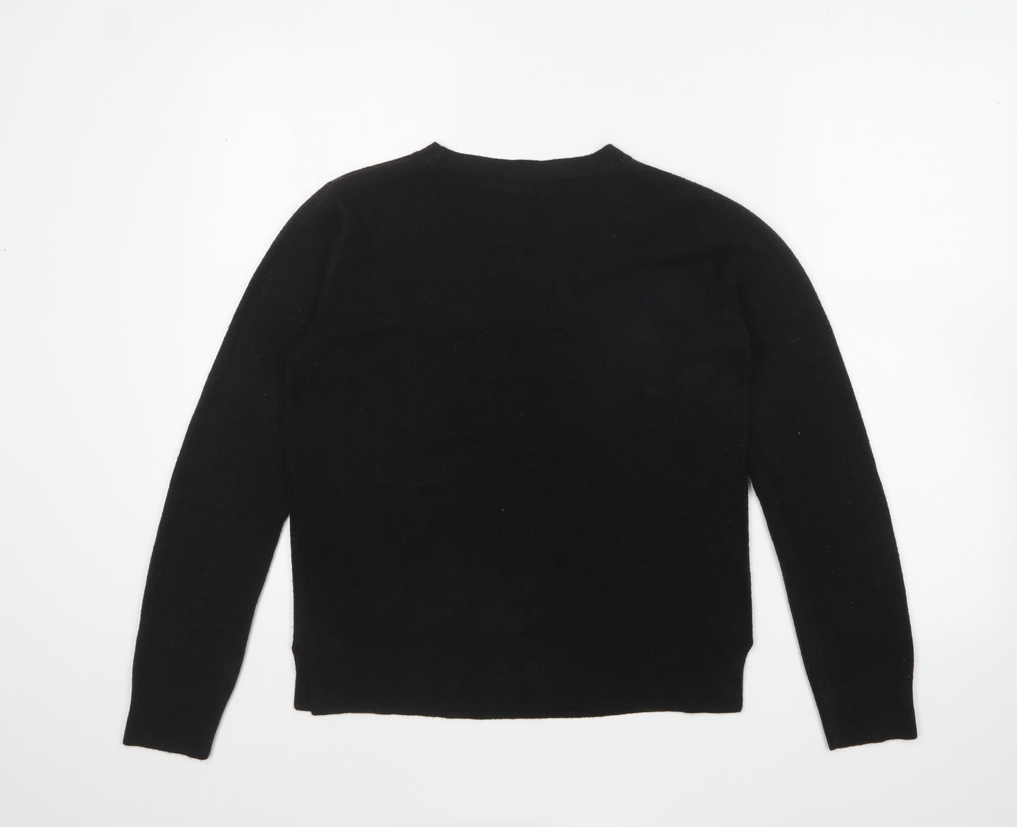 Marks and Spencer Womens Black Round Neck Acrylic Pullover Jumper Size 10