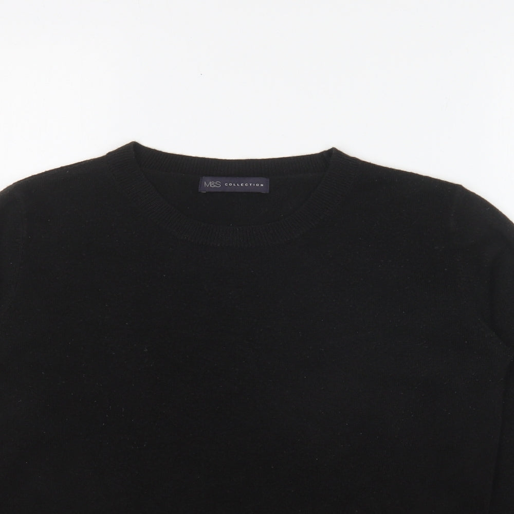 Marks and Spencer Womens Black Round Neck Acrylic Pullover Jumper Size 10