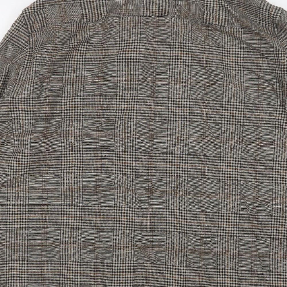 H&M Mens Brown Plaid Jacket Size L Zip