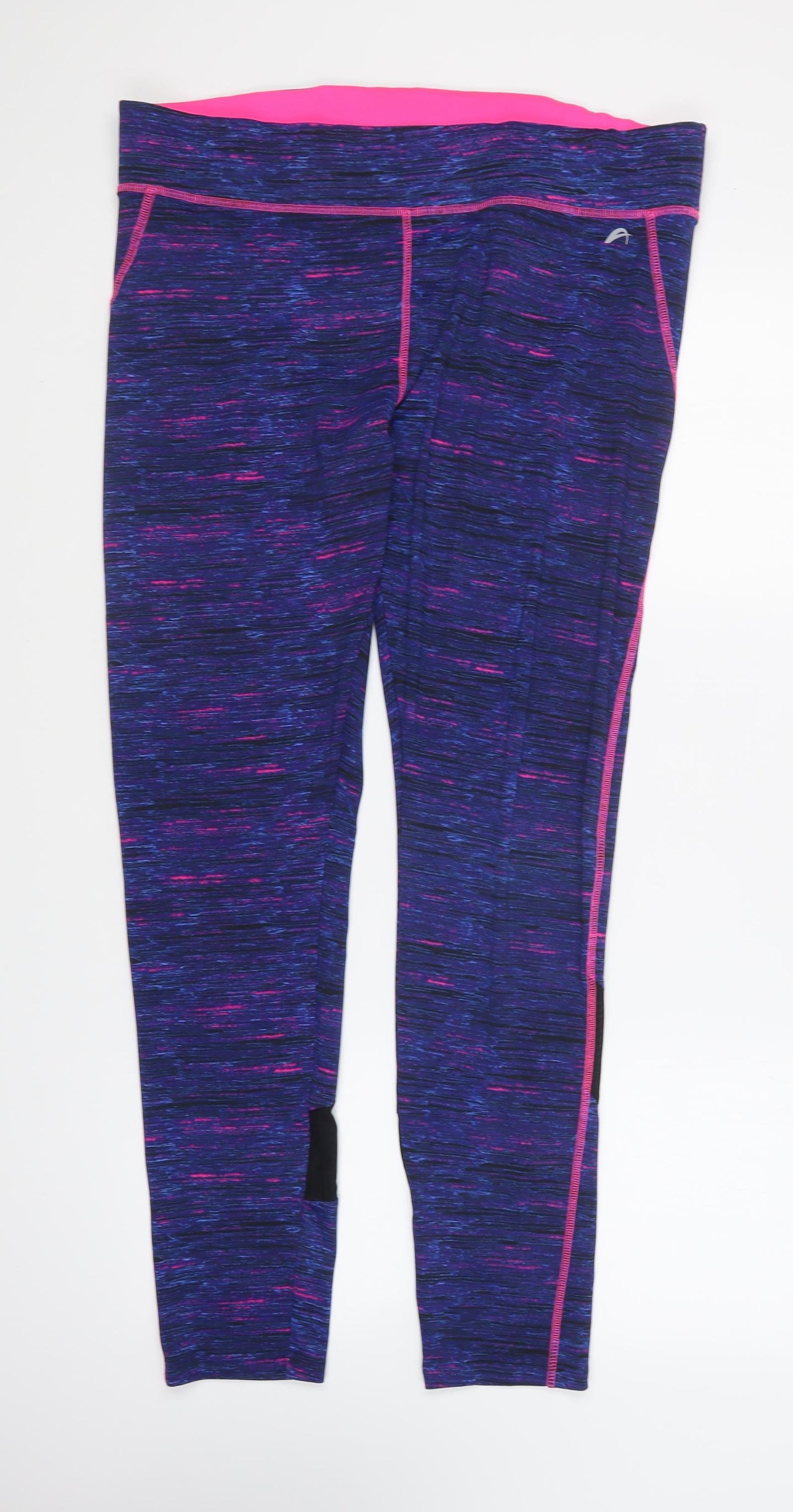 F&F Womens Blue Polyester Compression Leggings Size 18 L28 in Regular Pullover