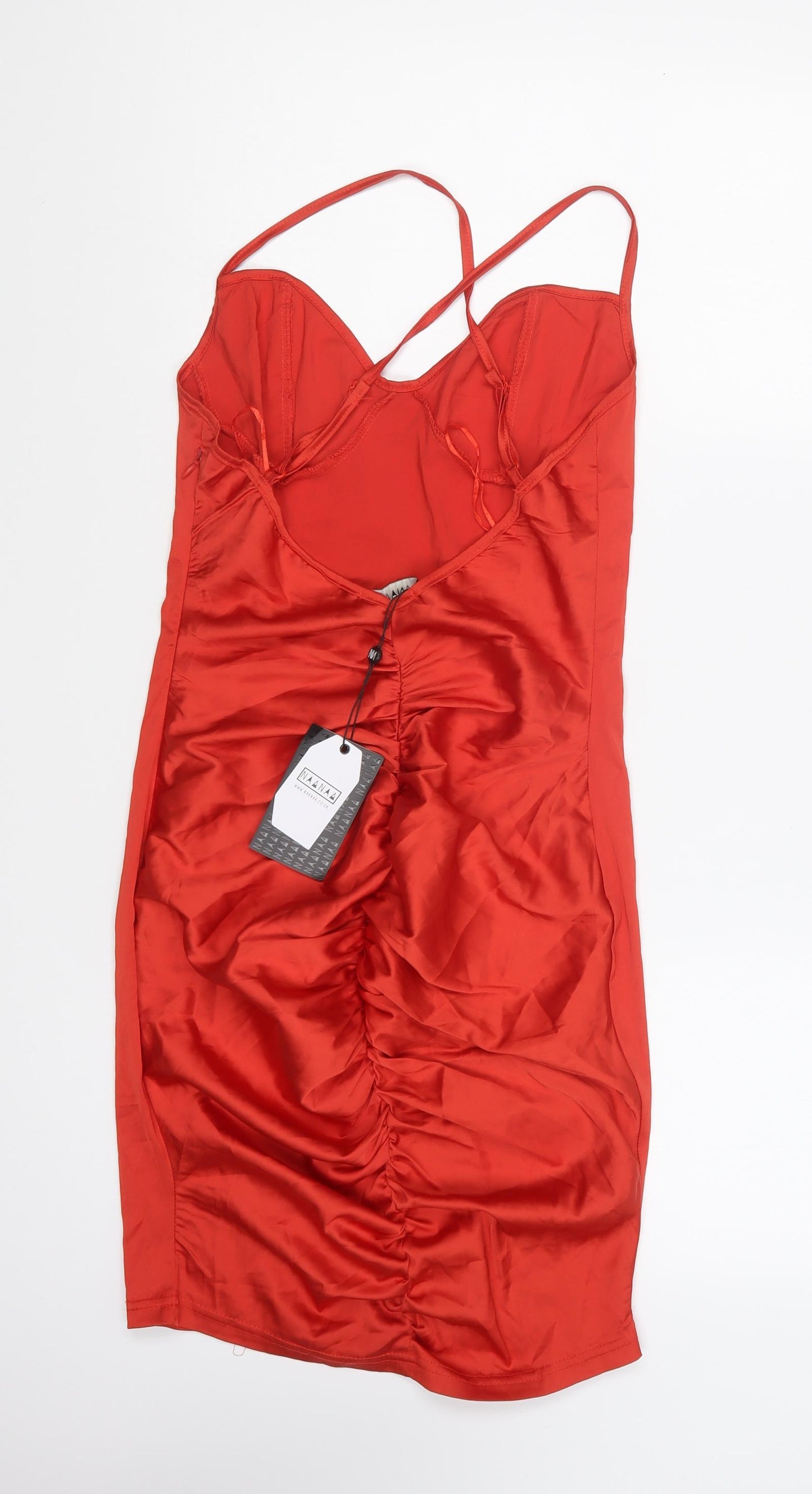 NaaNaa Womens Red Polyester Bodycon Size M Sweetheart Zip